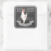 Rise & Shine Rooster Quadratischer Aufkleber (Tasche)