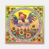RISE & SHINE ROOSTERS VON SHARON SHARPE MAGNET (Vorne)