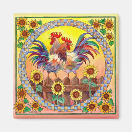 RISE & SHINE ROOSTERS VON SHARON SHARPE MAGNET