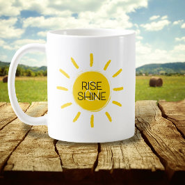 Rise & Shine Sun Gelb Happy Illustriert Kaffeetasse