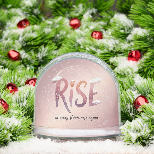 Rise Simple Modern Script 2 Photo Snow Globe – Cus Schneekugeln (Weihnachten)