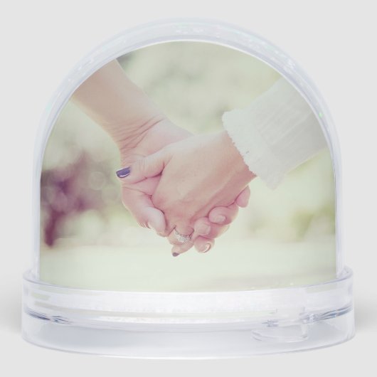 Rise Simple Modern Script 2 Photo Snow Globe – Cus Schneekugeln (Rückseite)
