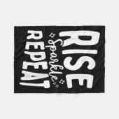 Rise Sparkle Repeat - Sitive Mindset Motivational Fleecedecke (Vorderseite (Horizontal))