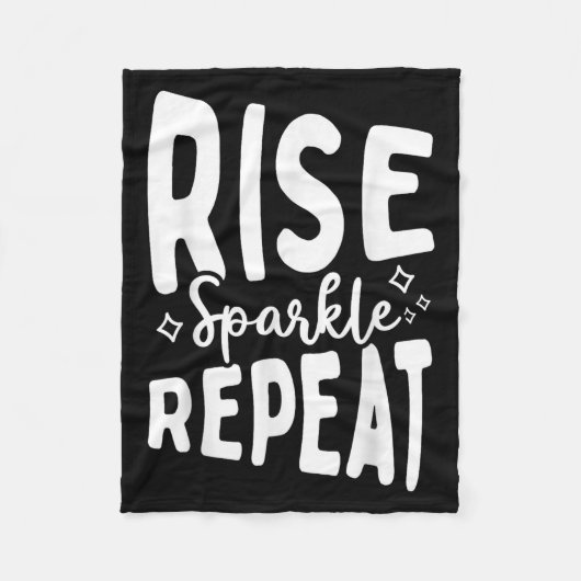 Rise Sparkle Repeat - Sitive Mindset Motivational Fleecedecke (Vorderseite)