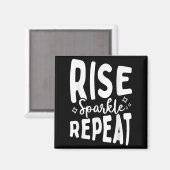Rise Sparkle Repeat - Sitive Mindset Motivational  Magnet (Vorderseite/Rückseite)