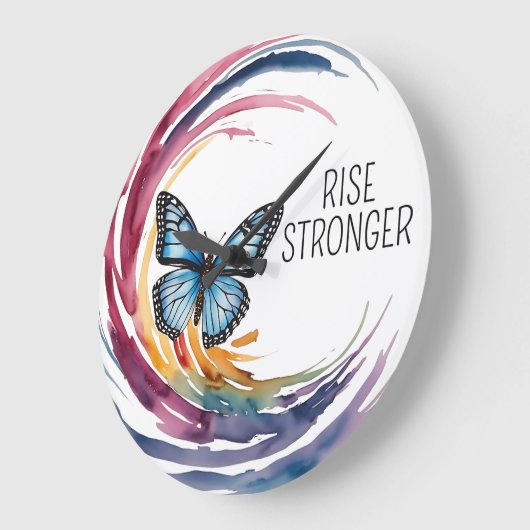 Rise Stronger Themed Große Wanduhr (Winkel)