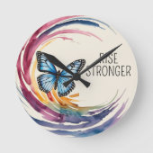 Rise Stronger Themed Runde Wanduhr (Vorderseite)