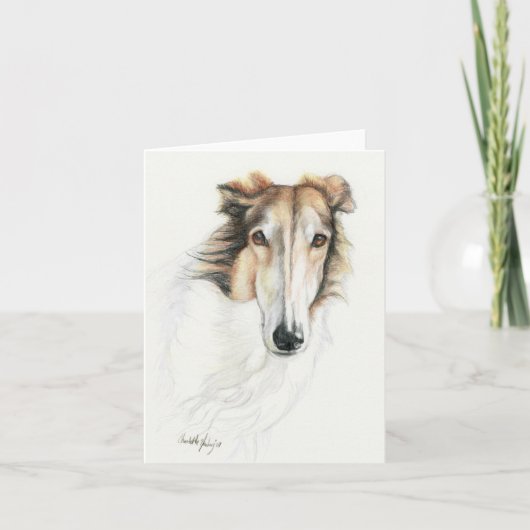 Rise the Borzoi Original Dog Art Note Card Karte (Vorderseite)