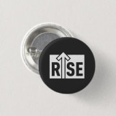 Rise Typografisches Aufmunterndes Schwarzes T-Shir Button (Vorne & Hinten)