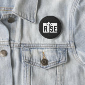Rise Typographic Uplifting Clean Black Shirt Button (Beispiel)