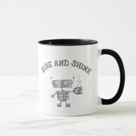 Rise und Shine mit einer lustigen Robot-Tasse Tasse