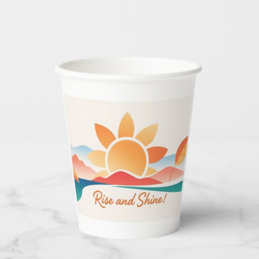 Rise und Shine Pappbecher (Vorderseite)