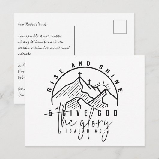 Rise und Shine Postkarte (Vorne/Hinten)