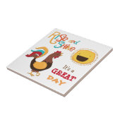 Rise und Shine Rooster Fliese (Seite)