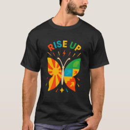 Rise Up Motivational Butterfly Design T-Shirt