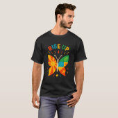 Rise Up Motivational Butterfly Design T-Shirt (Vorne ganz)