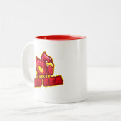 Rise Up Red Sea Cardinal Bird Football Shirt Zweifarbige Tasse (Vorderseite Links)