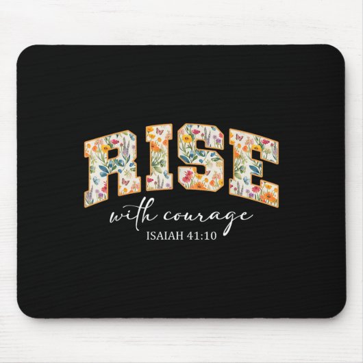 Rise With Courage Christian Religion Bible Scriptu Mousepad (Vorne)