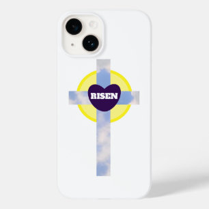 Risen Blue Sky Cross Christlich Resurrecrecrecrecr Case-Mate iPhone 14 Hülle