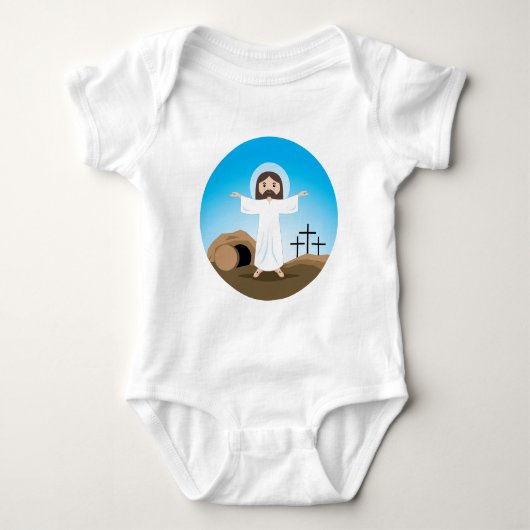 Risen Christ Baby Strampler (Vorderseite)