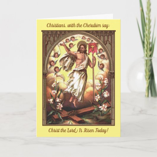 Risen Christ inmitten eines Kompasses von Cherubim Karte (Vorderseite)
