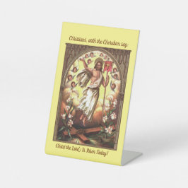 Risen Christ inmitten eines Kompasses von Tscherub Sockelschild