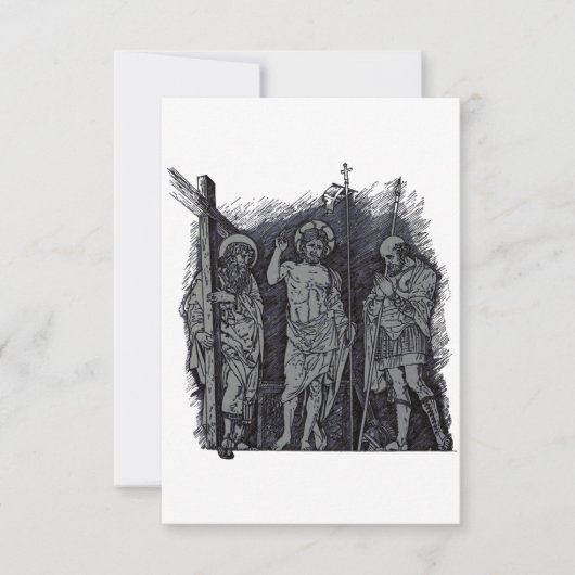 Risen Christ with Andrew and Longinus Holy Card Dankeskarte (Vorderseite)