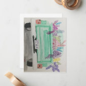 Risen floral Lruck notecard Mitteilungskarte (Vorderseite/Rückseite Beispiel)