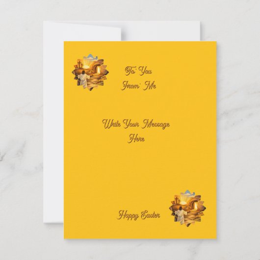 Risen Jesus Empty Tomb 3D Easter Flat Card (Rückseite)