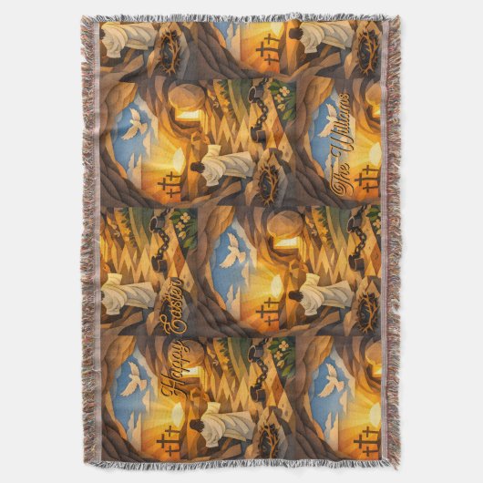 Risen Jesus Empty Tomb 3D Papercut Easter Decke (Vorderseite Vertikal)