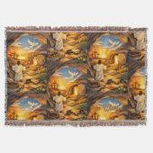 Risen Jesus Empty Tomb 3D Papercut Easter Decke (Vorderseite)