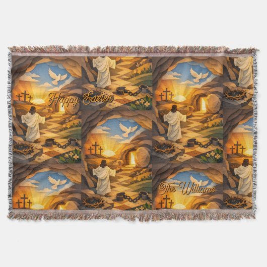 Risen Jesus Empty Tomb 3D Papercut Easter Decke (Vorderseite)