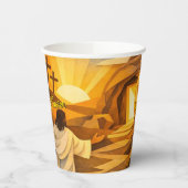 Risen Jesus Empty Tomb 3D Papercut Easter  Pappbecher (Links)