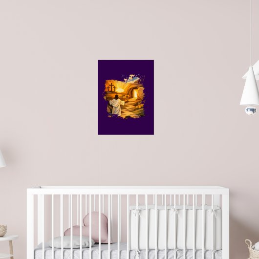Risen Jesus Empty Tomb 3D Papercut Easter Wall Art Poster (Kinderzimmer 2)
