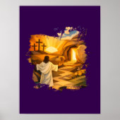 Risen Jesus Empty Tomb 3D Papercut Easter Wall Art Poster (Vorne)