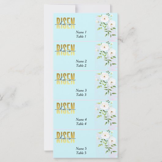 Risen Religious Christlich Blue Oaster Platzkarten (Vorderseite)