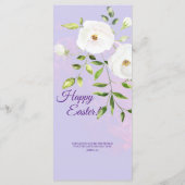 Risen Religious Christlich Zitat Lavender Osterzei Menükarte (Rückseite)