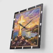 Risen Savior: New Life's Dawn Quadratische Wanduhr (Winkel)