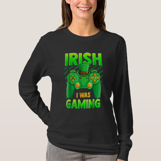 Rish I Gaming Funny St Patrick's Day Video Gam T-Shirt (Vorderseite)