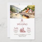 Rishikesh Indian Hochzeit in Urlaubsort Template Einladung (Vorderseite)