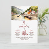 Rishikesh Indian Hochzeit in Urlaubsort Template Einladung (Stehend Vorderseite)