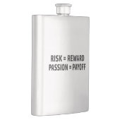 Risiko = Belohnung, Leidenschaft = Auszahlung Flachmann (Rechts)