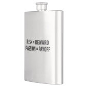 Risiko = Belohnung, Leidenschaft = Auszahlung Flachmann (Links)