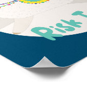 Risikofreund Kawaii lustig-fröhlicher weißer Lama- Poster (Ecke)