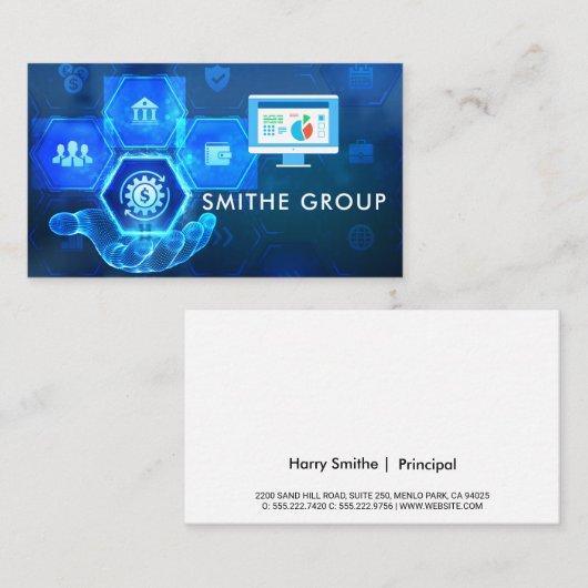 Risikokapitalgeber | Unternehmen | Technischer Hin Visitenkarte (Vorne/Hinten)