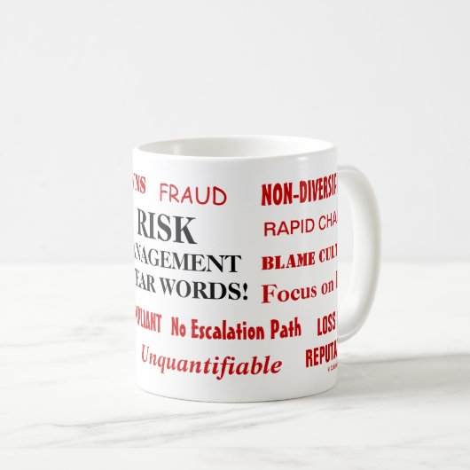 Risikomanagement-Swear-Wörter Funny Risk Manager Kaffeetasse (VorderseiteRechts)