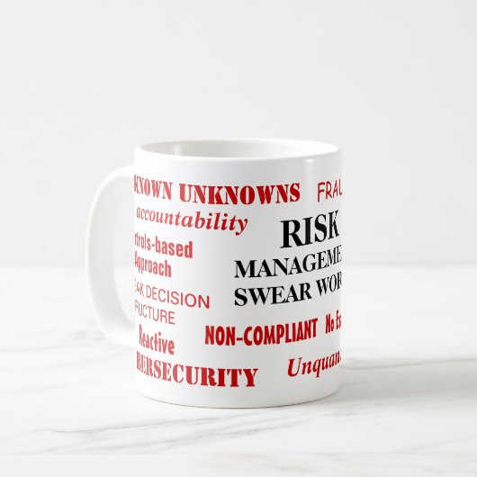 Risikomanagement-Swear-Wörter Funny Risk Manager Kaffeetasse (Vorderseite Links)