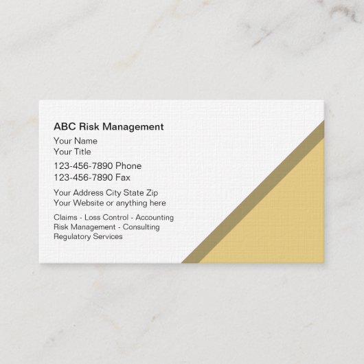 Risikomanagement-Visitenkarten Visitenkarte (Vorderseite)