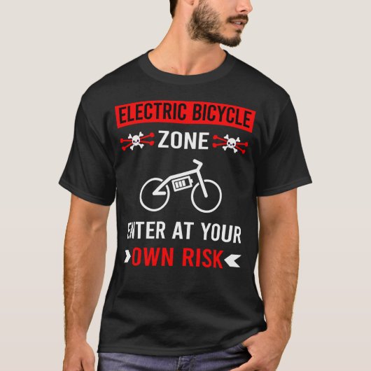 Risikozone Elektrisches Fahrrad E Bike Ebike T-Shirt (Vorderseite)