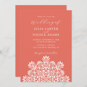 Rising Boho Indian Fusion Floral Mandala Wedding Einladung (Vorne/Hinten)